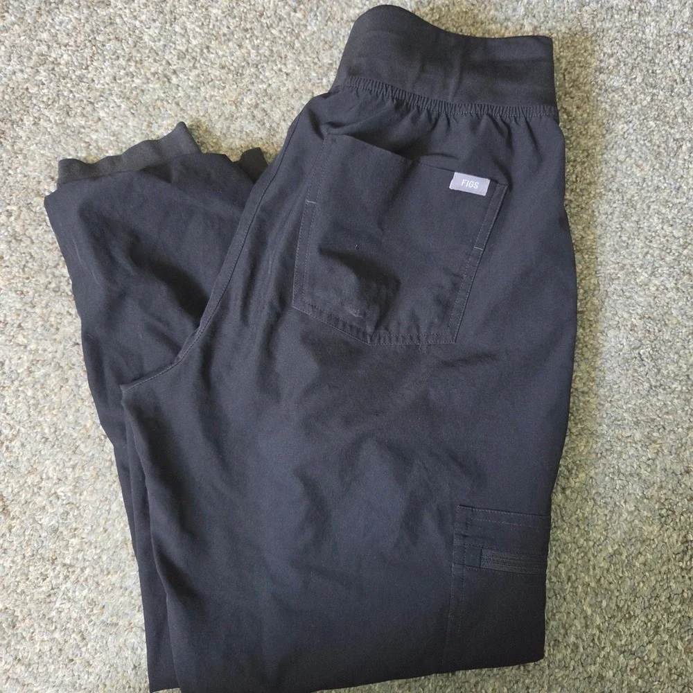 FIGS‎ Zamora Jogger Scrub Pants Black Technical Collection W23SW2008P Mens Small